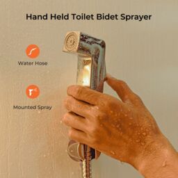 Geepas Hand Held Toilet Bidet Sprayer Water Hose & Mounted Sprayer Holder Included in Silver - thumbnail 3