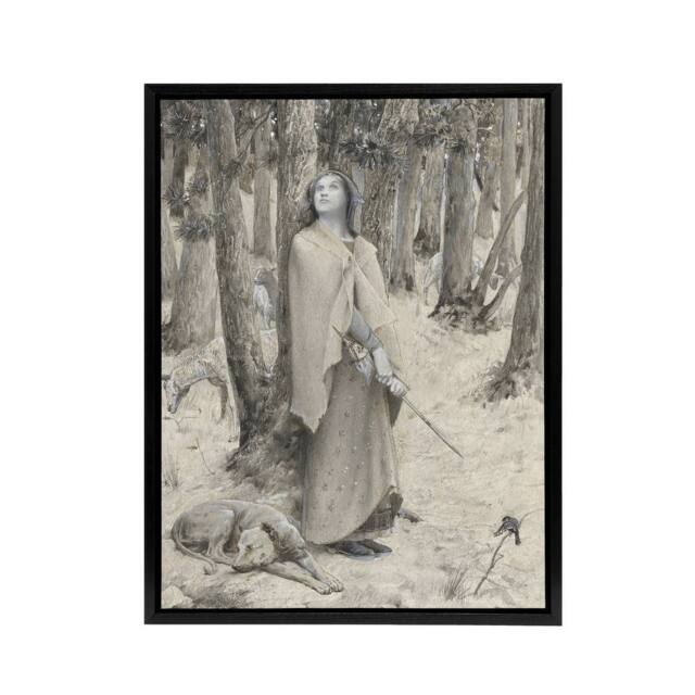 "Artery8 Luc Olivier Merson Joan of Arc Hearing the Voices Framed Canvas Art in Grey - Size: W12"" x H16""" - image 1