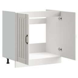 Berkfield Home Sink Base Cabinet Lucca High Gloss White Engineered Wood - thumbnail 6
