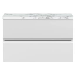 Balterley Mavesyn 2 Drawer Wall Hung Vanity Unit, Satin White, 800mm in White