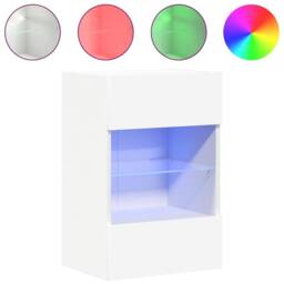 Berkfield Home TV Wall Cabinets with LED Lights 2 pcs White 40x30x60.5 cm - thumbnail 5