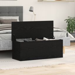 Berkfield Home Storage Box in Black Oak - 102x35x35 cm, Made from Engineered Wood - Size: 102 x 35 x 35 cm - thumbnail 1