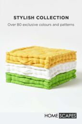 Homescapes Plain Cotton Floor Cushion in White - Size: 40 cm x 40 cm - thumbnail 6