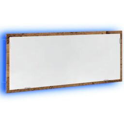 Berkfield Home LED Bathroom Mirror Old Wood 100x8.5x37 cm Engineered Wood in Brown - thumbnail 3