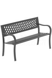 Home Discount Garden Vida Steel Garden Bench Lattice 3 Seater Outdoor Furniture in Black - thumbnail 6