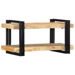 Berkfield Home Wall Shelf 70x33x35 cm Solid Rough Wood Mango in Brown - Size: 70 x 33 x 35 cm - thumbnail 2