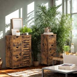 Pirlo Plush Bathroom Storage Cupboard Floor Cabinet With 3 Drawers in Brown - thumbnail 2