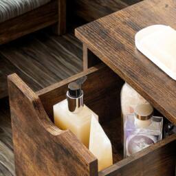 Pirlo Plush Bathroom Storage Cupboard Floor Cabinet With 3 Drawers in Brown - thumbnail 6