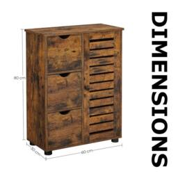 Pirlo Plush Bathroom Storage Cupboard Floor Cabinet With 3 Drawers in Brown - thumbnail 9