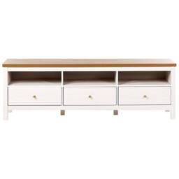Wyld and Coco TV Stand 3-Drawer White with Warm Top W180 x D39 x H58cm - thumbnail 5