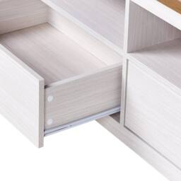 Wyld and Coco TV Stand 3-Drawer White with Warm Top W180 x D39 x H58cm - thumbnail 7