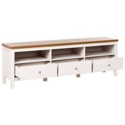 Wyld and Coco TV Stand 3-Drawer White with Warm Top W180 x D39 x H58cm - thumbnail 4