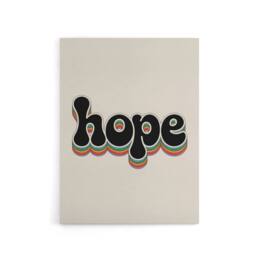 "Artery8 Hope Colourful Retro Rainbow Font Typography Canvas Wall Art Print in Beige - Size: W18"" x H24""" - thumbnail 1