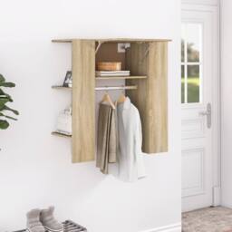 Berkfield Home Hallway Cabinet Sonoma Oak 97.5x37x99 cm Engineered Wood in Light Brown - thumbnail 2