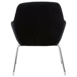 Orsina Black Velvet Armchair With Rounded Back, Accent Seat With Chrome Legs, Occasional Chair, Functional Chair - thumbnail 3