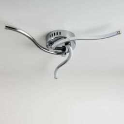 First Choice Lighting Set of 2 Ara - Chrome LED Flush Ceiling Lights in Silver - thumbnail 4
