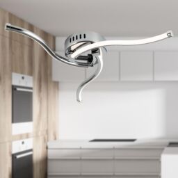 First Choice Lighting Set of 2 Ara - Chrome LED Flush Ceiling Lights in Silver - thumbnail 8