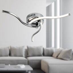 First Choice Lighting Set of 2 Ara - Chrome LED Flush Ceiling Lights in Silver - thumbnail 7