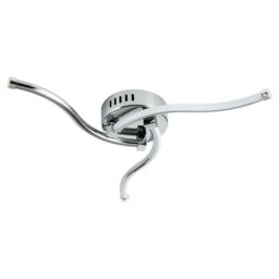 First Choice Lighting Set of 2 Ara - Chrome LED Flush Ceiling Lights in Silver - thumbnail 6