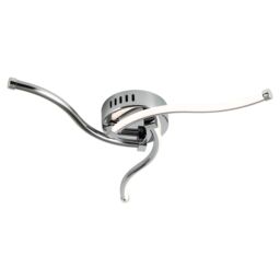 First Choice Lighting Set of 2 Ara - Chrome LED Flush Ceiling Lights in Silver - thumbnail 5