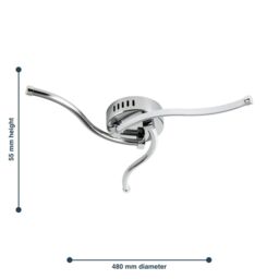 First Choice Lighting Set of 2 Ara - Chrome LED Flush Ceiling Lights in Silver - thumbnail 9