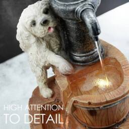 FLAVORA Solar Water Fountain LED Puppy Solar Water Feature in Brown - Size: 0.6m2 - thumbnail 2