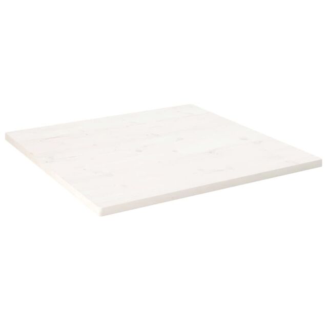 Berkfield Home Table Top White 80x80x2.5 cm Solid Wood Pine Square - image 1
