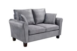 Comfy Living Ltd Brushed Velvet 2 Seater Sofa in Grey