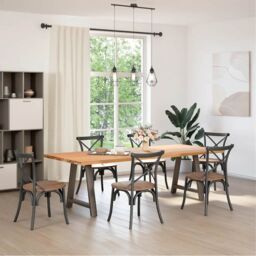 Berkfield Home Coffee Table Legs A-Shaped 2 pcs 70x(72-73) cm Steel in Black - thumbnail 2