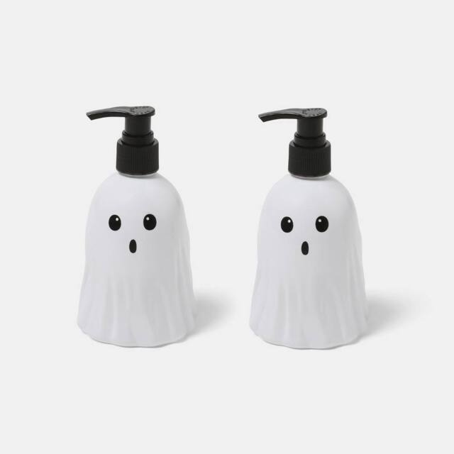 OHS 2 Pack Ghost Pump Dispenser Bottles Refillable Shampoo Containers in White - image 1