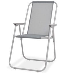 Berkfield Home 6 Piece Outdoor Dining Set Steel & Textilene Grey - thumbnail 6