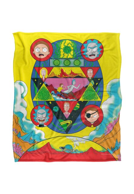 Warner Brothers Rick & Morty Officially Licensed Silky Touch Super Soft Throw Blanket 152 x 127 cm in White - image 1