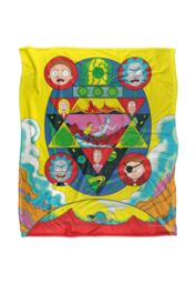 Warner Brothers Rick & Morty Officially Licensed Silky Touch Super Soft Throw Blanket 152 x 127 cm in White - thumbnail 1