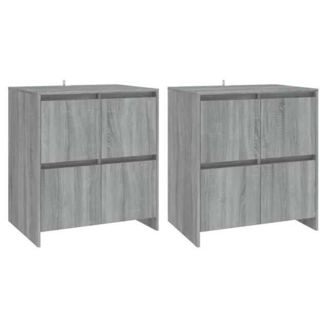 Berkfield Home Sideboards 2 pcs Grey Sonoma 70x41x75 cm Engineered Wood - Size: 70 x 41 x 75 cm - image 1
