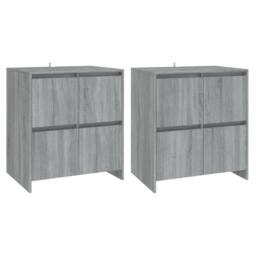 Berkfield Home Sideboards 2 pcs Grey Sonoma 70x41x75 cm Engineered Wood - Size: 70 x 41 x 75 cm - thumbnail 1
