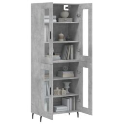 Berkfield Home Highboard Concrete Grey 69.5x34x180 cm Engineered Wood - thumbnail 3