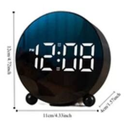 Havendro Digital Clock Bedside Table Alarm Clocks Adjustable Brightness in Black - thumbnail 2