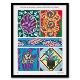 Artery8 Eugene Seguy Framed Wall Art Print Colourful Vintage Floral Designs - Size: A4 - thumbnail 1