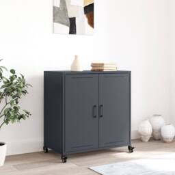 Berkfield Home Sideboard Anthracite 68.5x39x72 cm Steel in Black - thumbnail 3