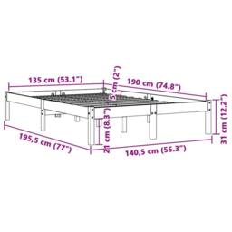 Berkfield Home Beautiful Bed Frame without Mattress Wax Brown 135x190 cm Double - thumbnail 8