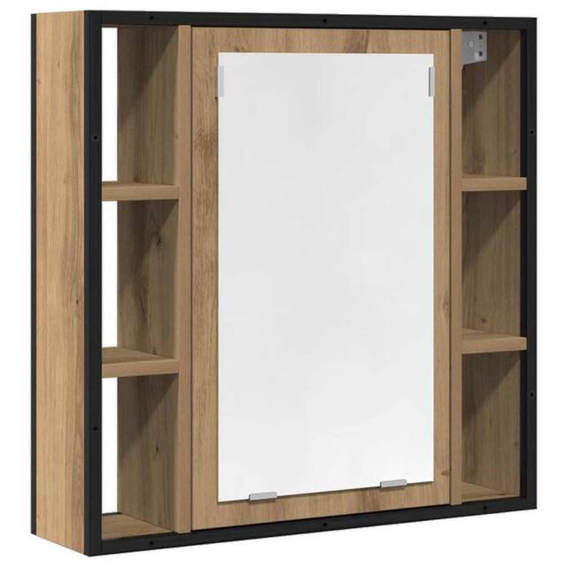 Berkfield Home Bathroom Mirror Cabinet Artisan Oak 60x16x60 cm Engineered Wood in Brown - Size: 60 x 16 x 60 cm - image 1