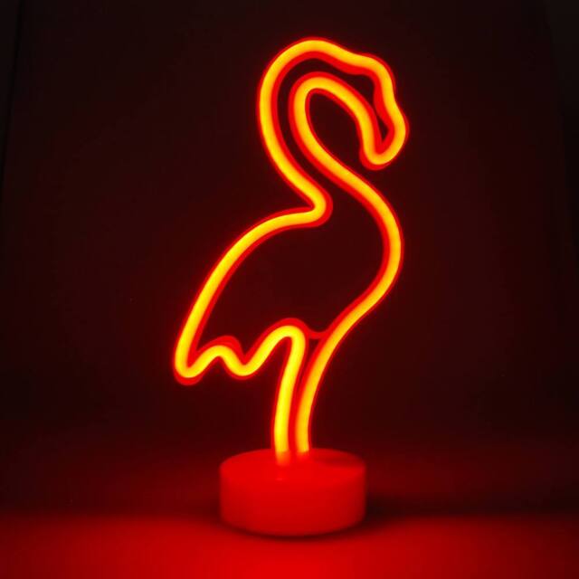 simpa LED Novelty Neon Flamingo Light in Red - image 1
