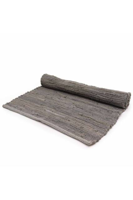 KDMD Large Indian Handloom Cotton Rug - Charcoal, Soft & Durable in Grey - Size: Medium - image 1