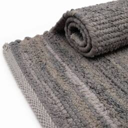 KDMD Large Indian Handloom Cotton Rug - Charcoal, Soft & Durable in Grey - Size: Medium - thumbnail 3