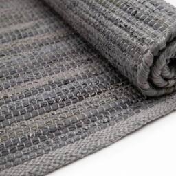 KDMD Large Indian Handloom Cotton Rug - Charcoal, Soft & Durable in Grey - Size: Medium - thumbnail 2