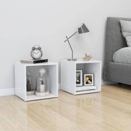 Berkfield Home TV Cabinet White 37x35x37 cm Engineered Wood - Size: 37 x 35 x 37 cm - thumbnail 8
