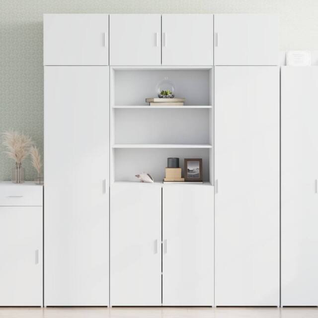 Berkfield Home Storage Cabinet White 80x42.5x225 cm Engineered Wood - image 1