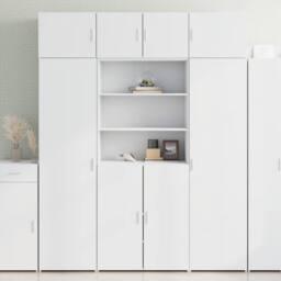 Berkfield Home Storage Cabinet White 80x42.5x225 cm Engineered Wood - thumbnail 1