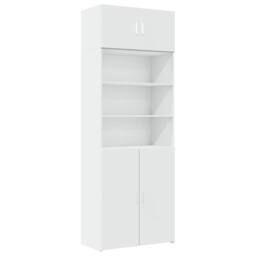 Berkfield Home Storage Cabinet White 80x42.5x225 cm Engineered Wood - thumbnail 2