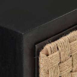Berkfield Home Sideboard 60x35x70 cm Solid Mango Wood in Black - Size: 60 x 35 x 70 cm - thumbnail 6